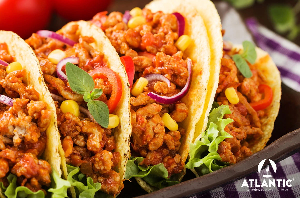 Tacos de carne molida de cerdo
