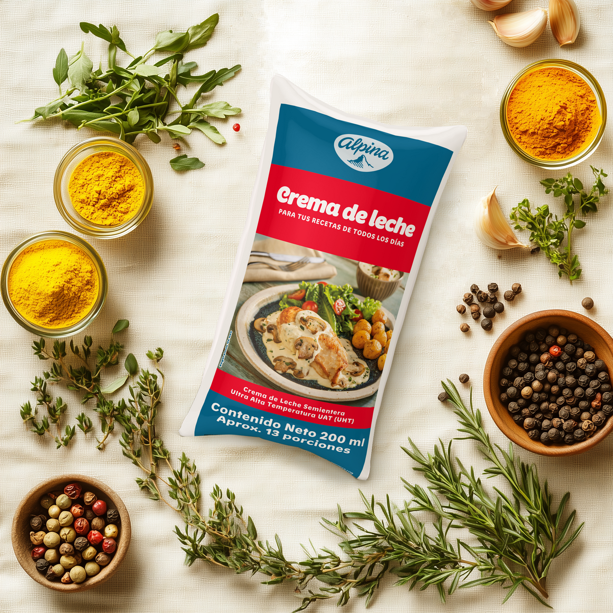 Crema de Leche Semi Entera Alpina 200ml