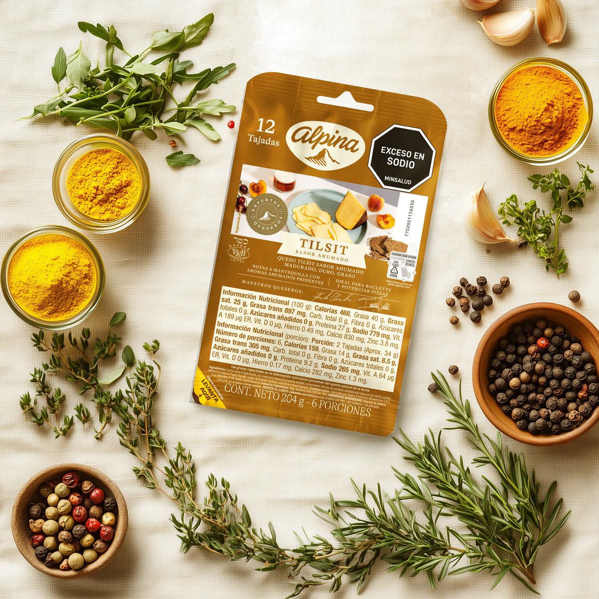 Queso Tilsit Ahumado Alpina 204g