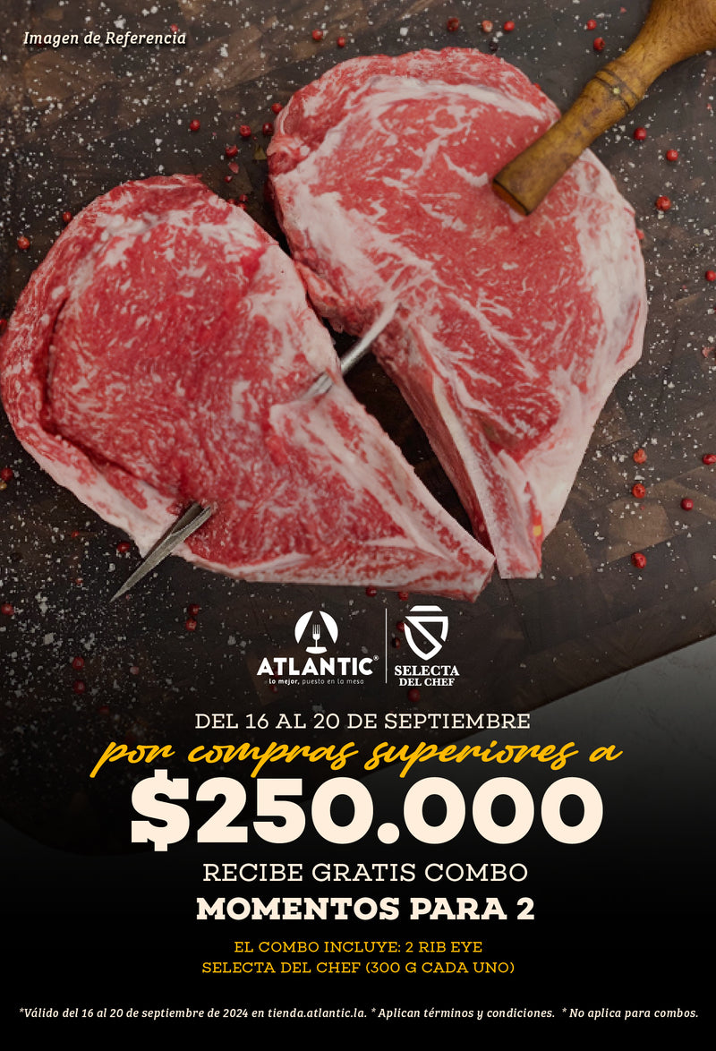 T&C actividad del 16 al 20 de Septiembre  de 2024 Gratis Combo RIB EYE SELECTA DEL CHEF