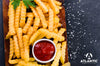 Papas fritas crujientes con salsa de tomate heinz