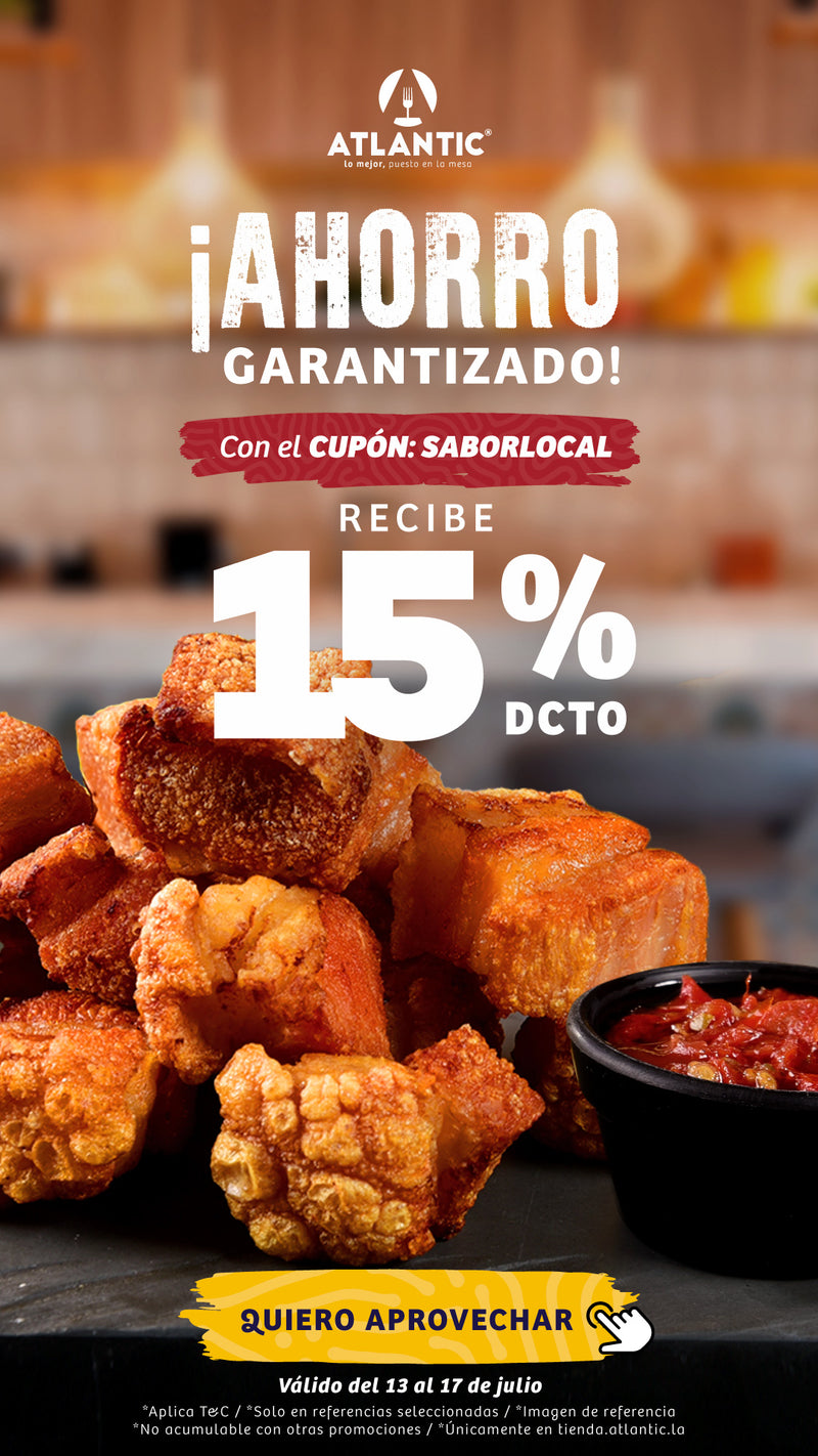 T&C cupón 15% de descuento del 13-17 de julio