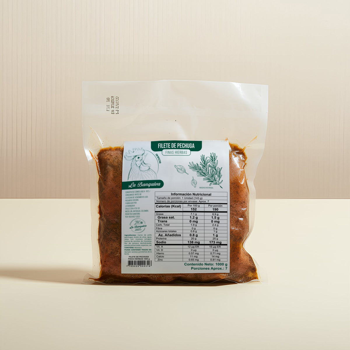 Filetes de Pechuga Finas Hierbas La Banquiva x 1 kilo