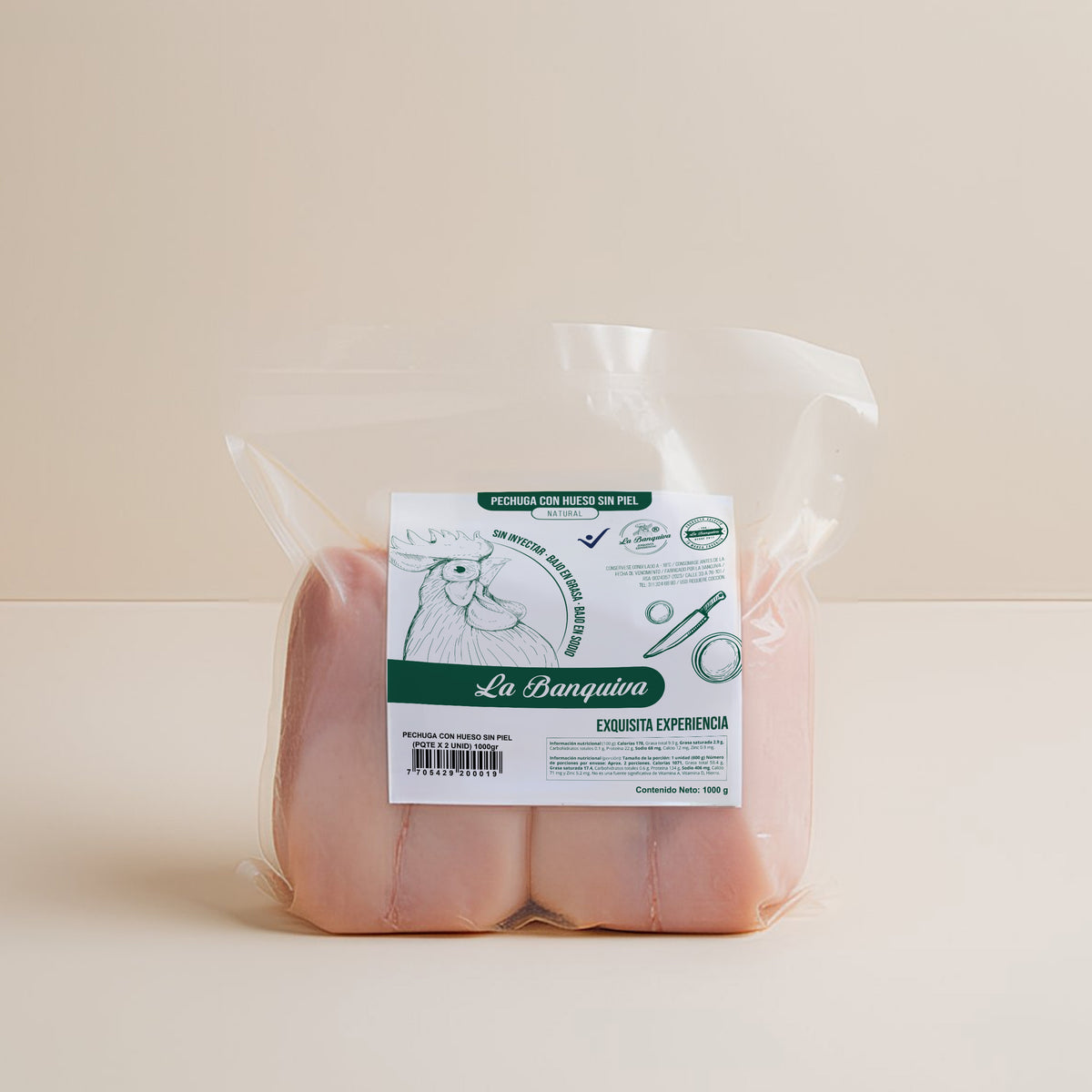 Pechuga Con Hueso y Sin Piel La Banquiva x 1 kilo